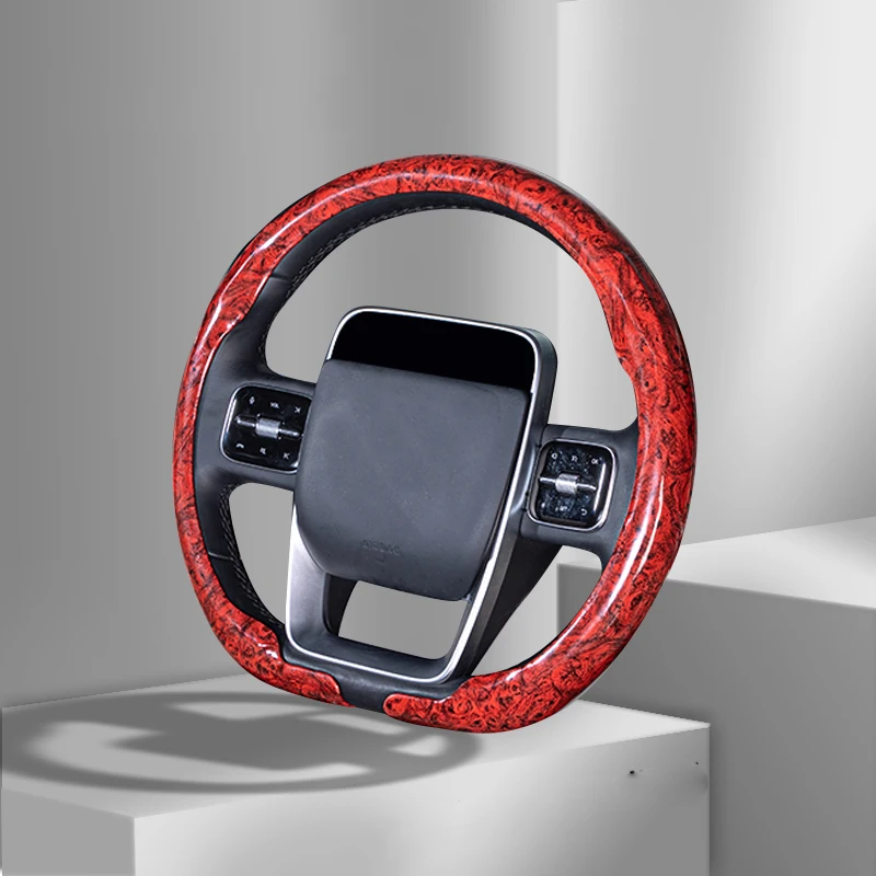 Anti-Slip Wood Grain Car Steering Wheel Cover 38cm 15Inch For Mercedes-Benz BMW Audi Toyota JEEP Hyundai Mazda Ford Lexus etc.