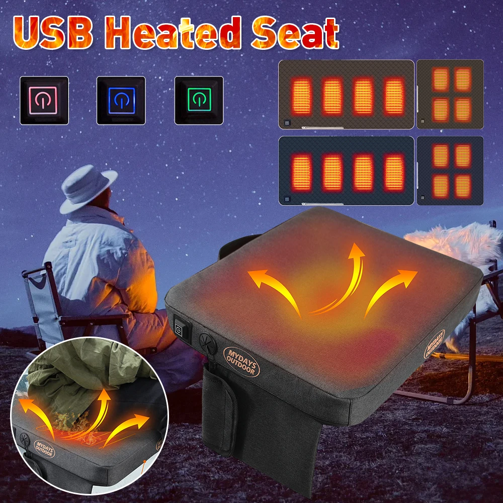 USB Electric Heating Pad Electric Blanket Outdoor Camping Heated Mat Sleeping Thermal Pad Winter Outdoor Sports Heat Seat