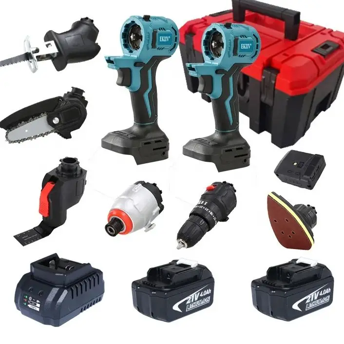 Cordless Drill Kit 20V Max Electric Drill Tool Combo KIT Power Tools Set all-In-1 Multi-Head Power Drill Set Bits Accessories