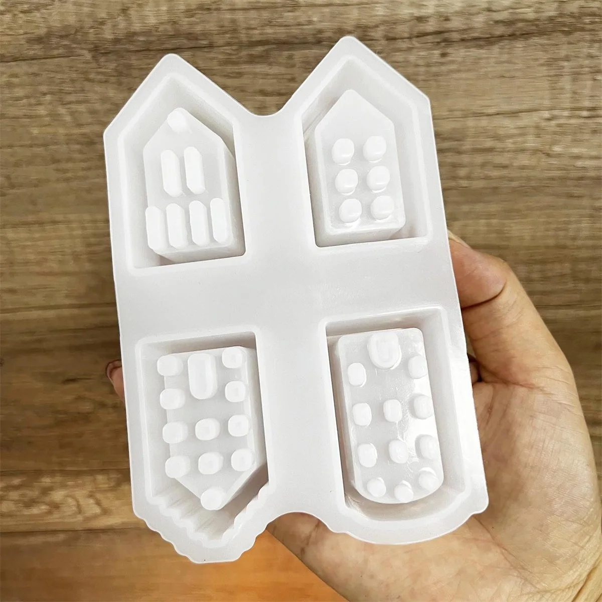 

Nordic Style Small House Silicone Mold 4-hole House Candle Molds Mini Houses Plaster Concrete Cement Mould Aroma Soap Molds