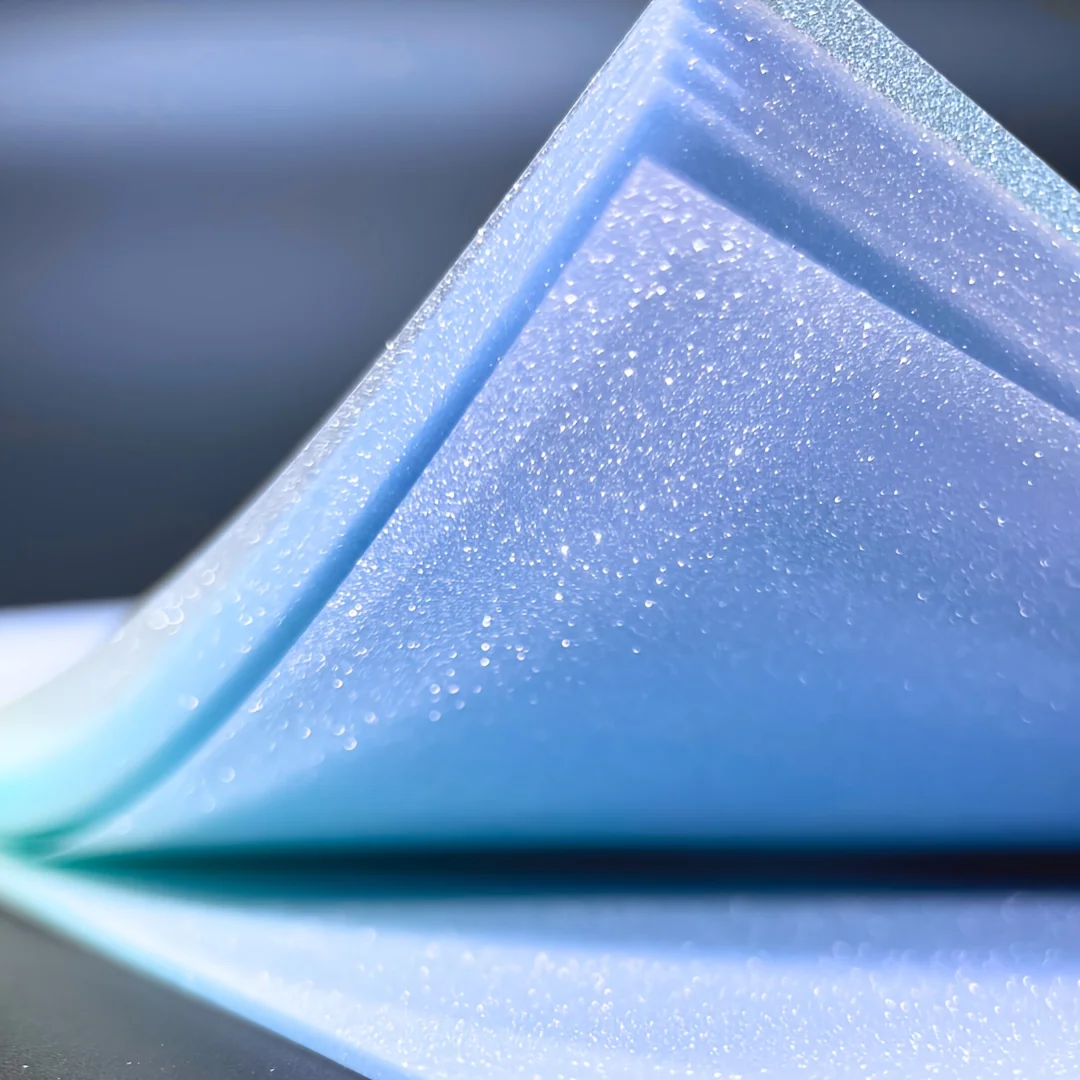 100 Stück rosa + blau verlaufende, glitzernde, halbtransparente Haftnotizen, glitzernd, wasserfest, selbstklebend, rückstandsfrei, durchsichtig – Detail 6