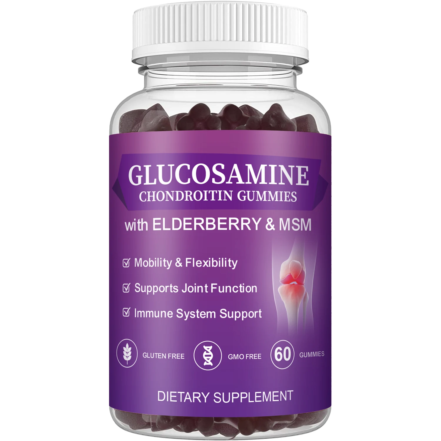 2 botellas de glucosamina, gomitas de condroitina que favorecen la regeneración del cartílago, previenen la obesidad, el soporte del sistema lmmune