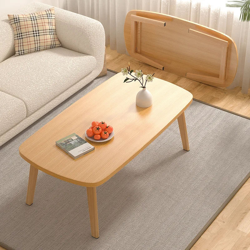 Japanese Tea Side Table Small Family Living Room Sofa Corner Table Wooden Coffee Table Folding Beside Reading Rectangle Table