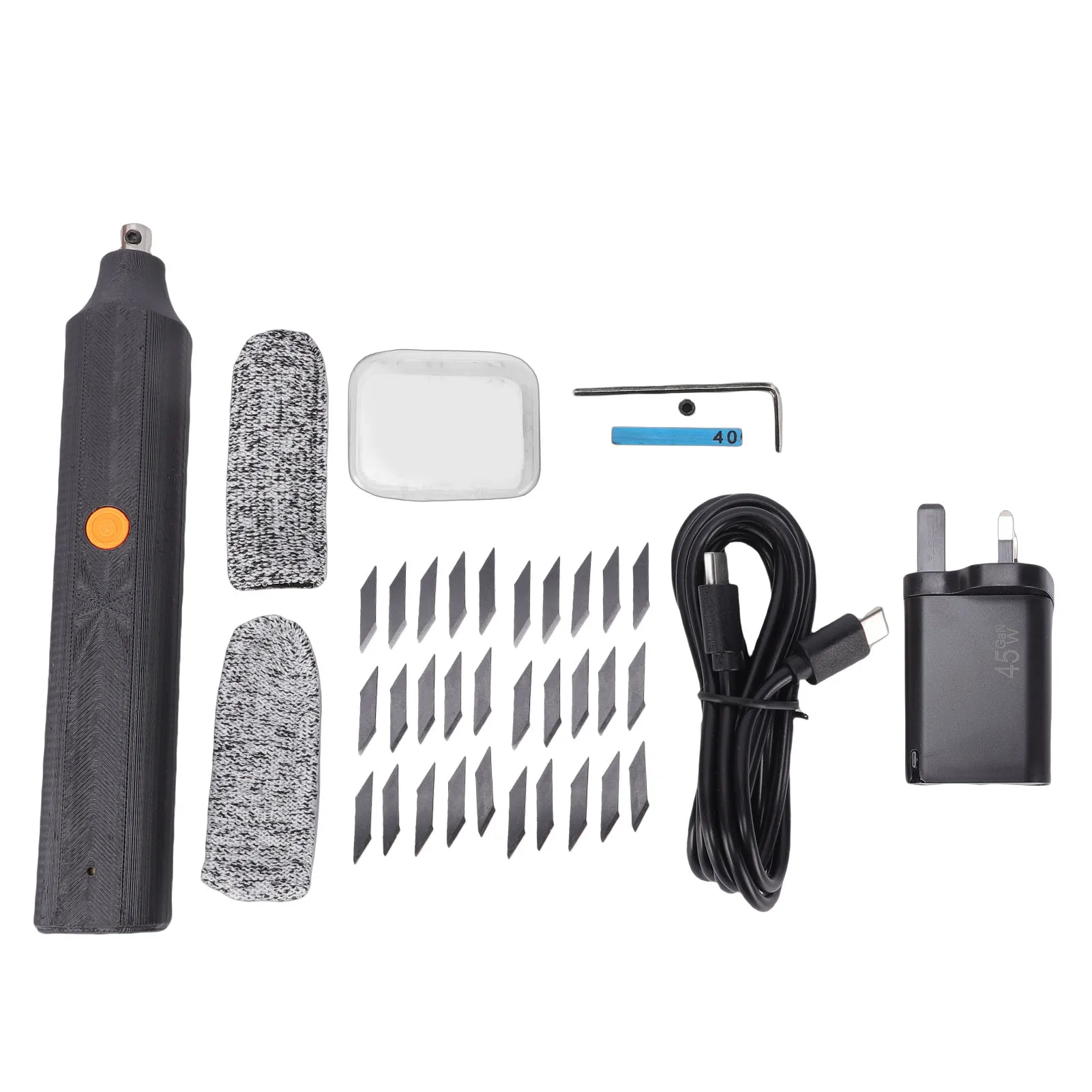 40kHz Ultrasonic Cutter with 30 Replacement Blades Handheld Cutting Kit for Plastic Wood Resin 3D Printing Model