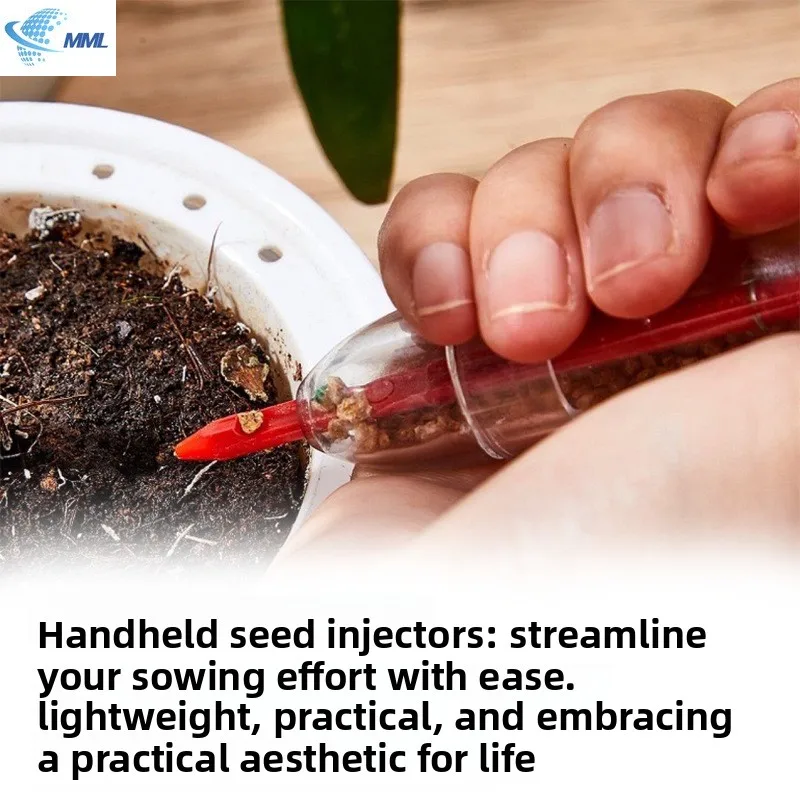 Manual Seed Sower - Adjustable Depth Hand Planter for Vegetables/Flowers, Lightweight Garden Tool with Seed Spacing Control Seed
