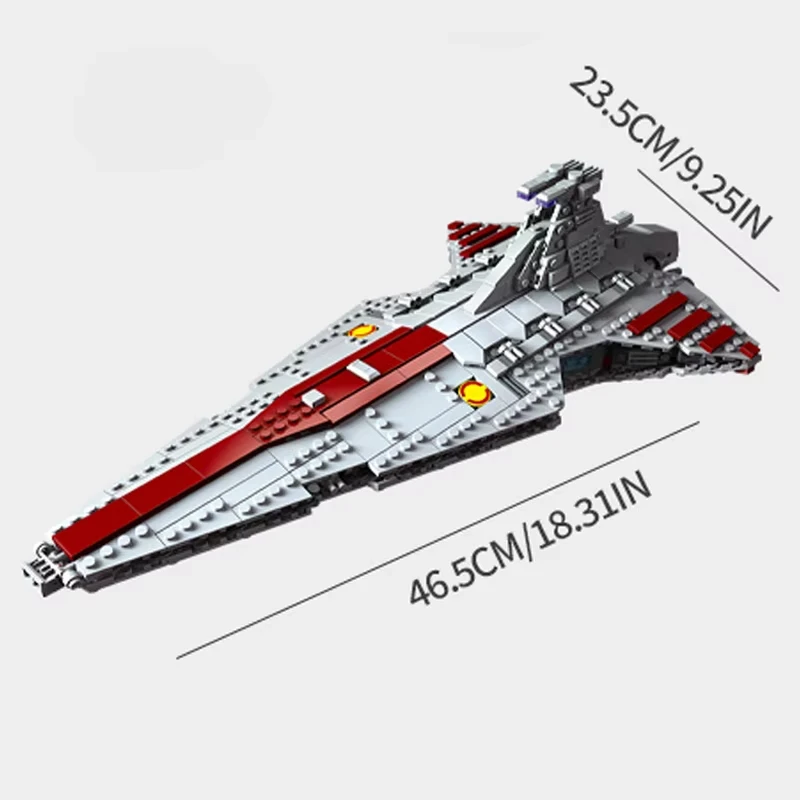 مجموعة بناء Galactic Empire Star Destroyer Venator مع حامل، طوب نموذج المركبة الفضائية DIY لمحبي البالغين، فكرة هدية المجمع
