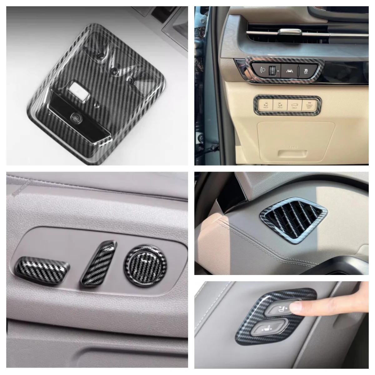 

Kia Carnival KA4 2021-2024 Reading Lamp/AC Air Outlet/Headlight/Seat Adjustment Cover Trim Interior Accessories