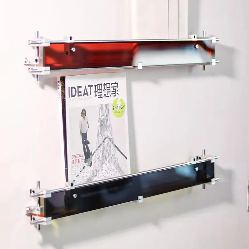 Acrylic optical shaft on the wall magazine rack photo display wall decoration color baffle