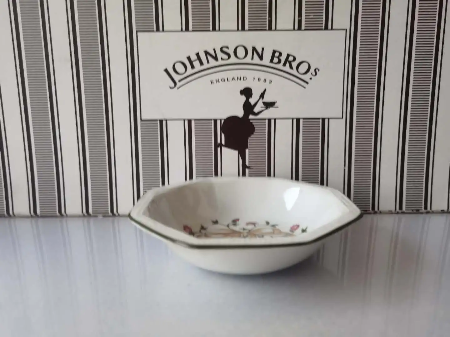 British Classic European Octagonal Ribbon Series Beef Plate Salad Bowl Coffee Cup Dish Tableware