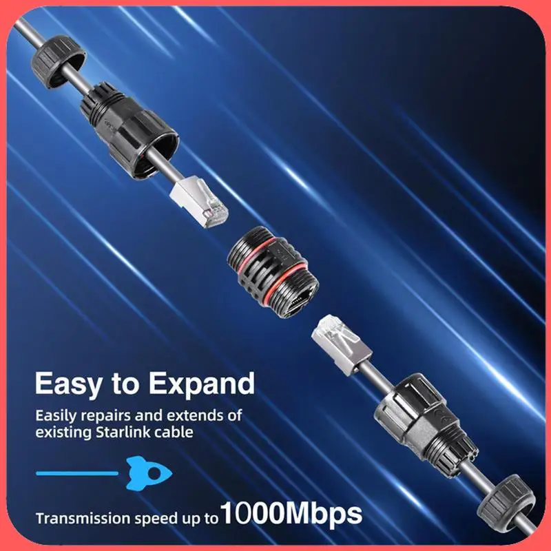 

X12A-Ethernet Cable Replacement IP68 Waterproof Extension Cable Support 1200M Protocol High Transfer Speed For Starlink 75Ft