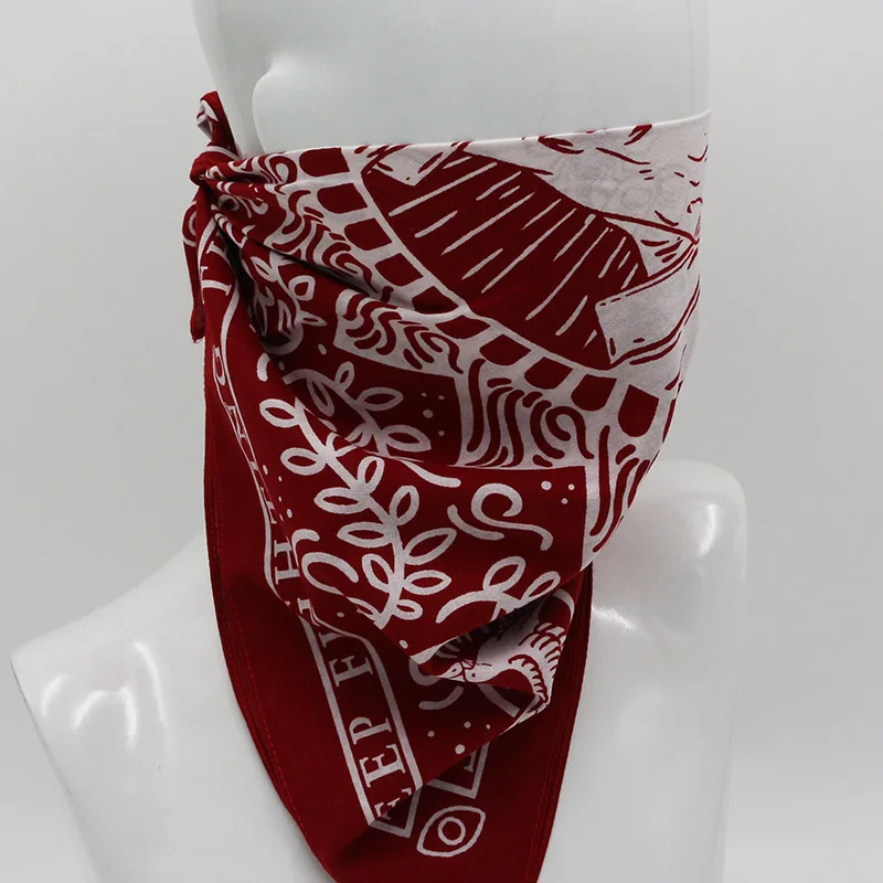 New Dark Red Bandanas Printed Scarf  Women/Girl Headband Headwear Headscarves Hair Bands