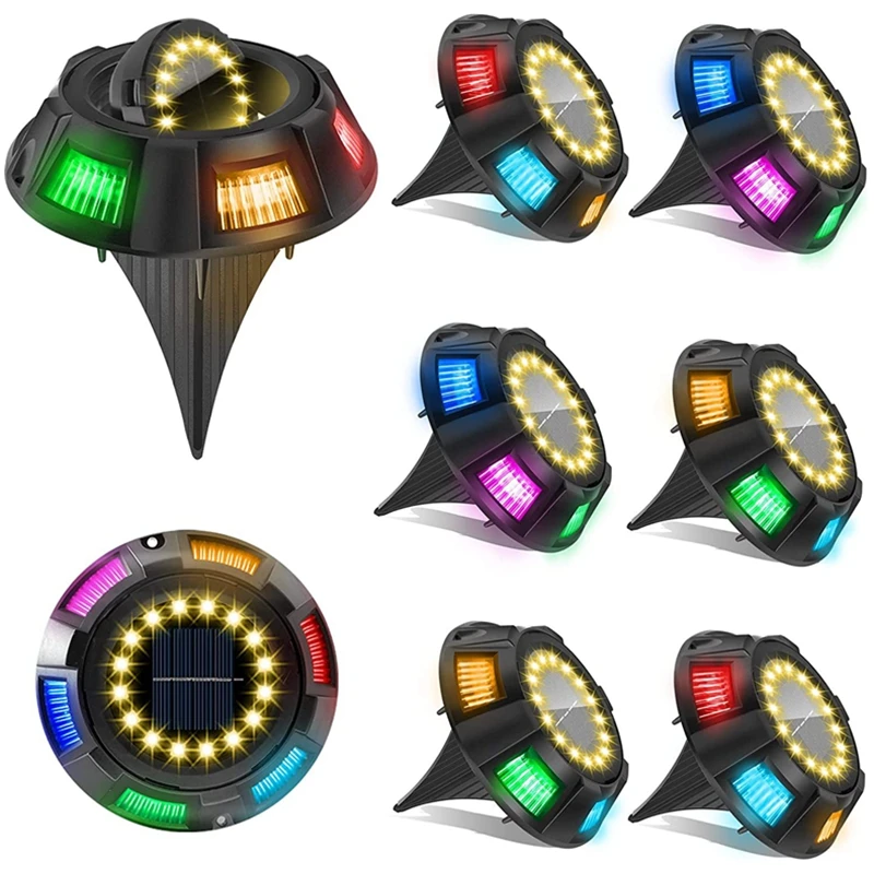 

8PC Solar Rotating Underground Lawn Lamp Waterproof 12LED Decorative Courtyard Park Landscape Street LED Lighting