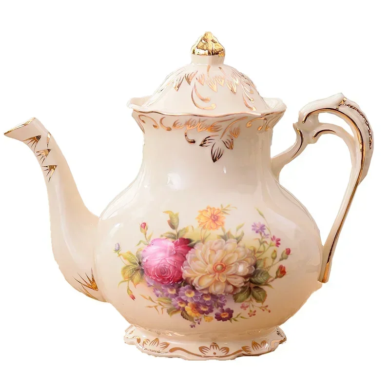 Chinese Ceramic Teapot with Candle Heat Base, Fashionable Tea and Coffee Kettle, Warm Thermostat, 900ml, Robust Teapot