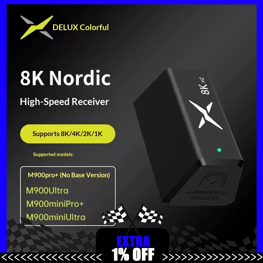 Приемник DeLUX M800Ultra4K, специальная беспроводная игровая мышь для киберспорта, поддержка беспроводной передачи данных 8K, приемник с частотой передачи данных 8K.