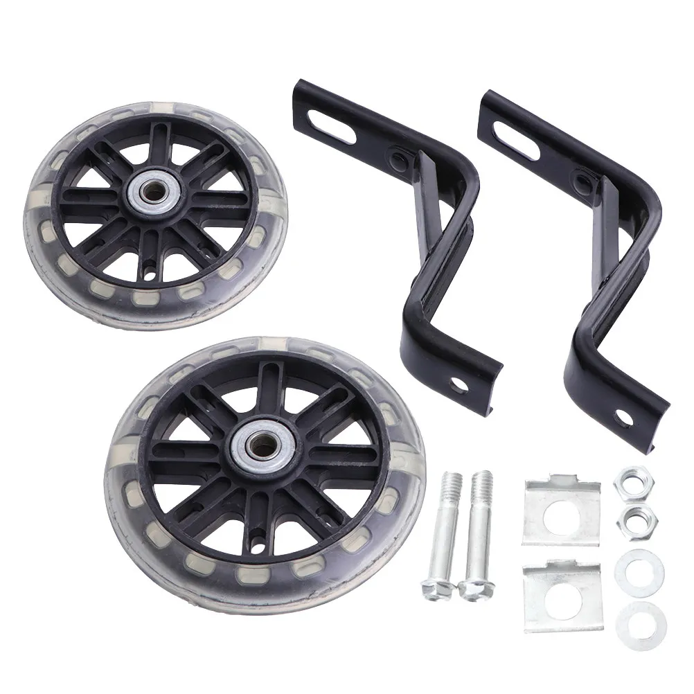 

2Pcs Bike Auxiliary Wheels Flashing -Resistant Silent Adjustable Support Bracket for 18 Inch Bicycle