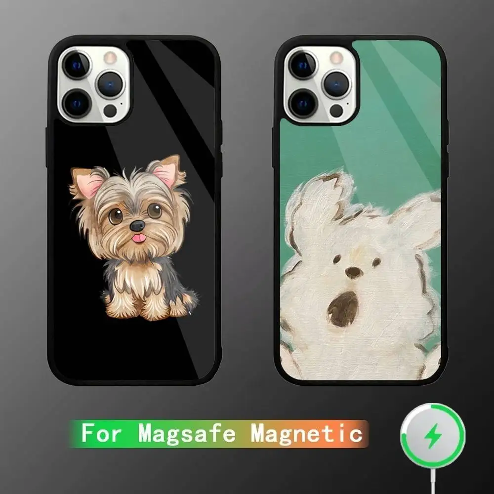 

Cartoon Maltese Dog Phone Case For iPhone 17,16,15,14,13,12,11,Pro,Max,Plus,Mini,SE4,E Magnetic Magsafe Wireless Charging