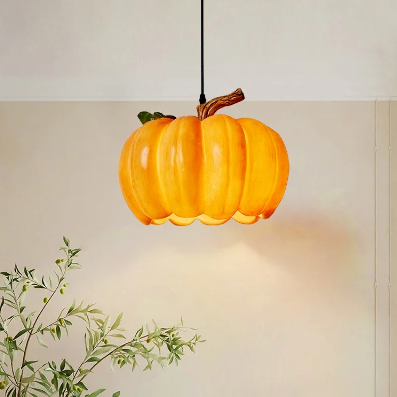 LED Pumpkin Retro Chandelier Bar Bedroom Restaurant Light Simple Creative Chandelier Holiday Decoration Halloween Pendant Light