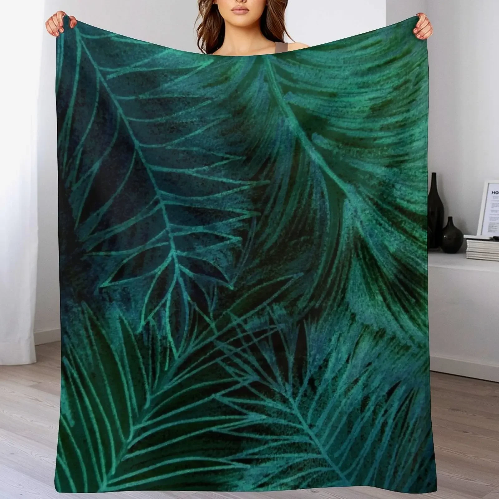 

EXOTIC JUNGLE TROPICAL PRINT , PASTEL ABSTRACT Throw Blanket Soft Beds Summer Beddings Designers bed plaid Blankets