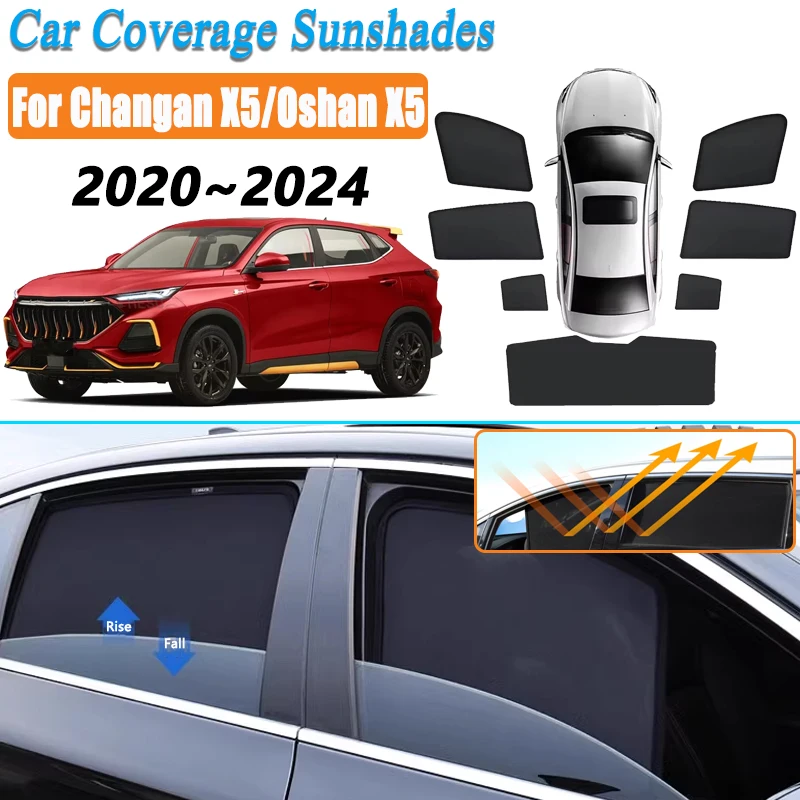 

Сетчатый солнцезащитный козырек для Changan Oshan X5 Volga K30 2020 2021 2022 2023 2024, магнитный козырек на окно, солнцезащитный козырек, аксессуары для штор