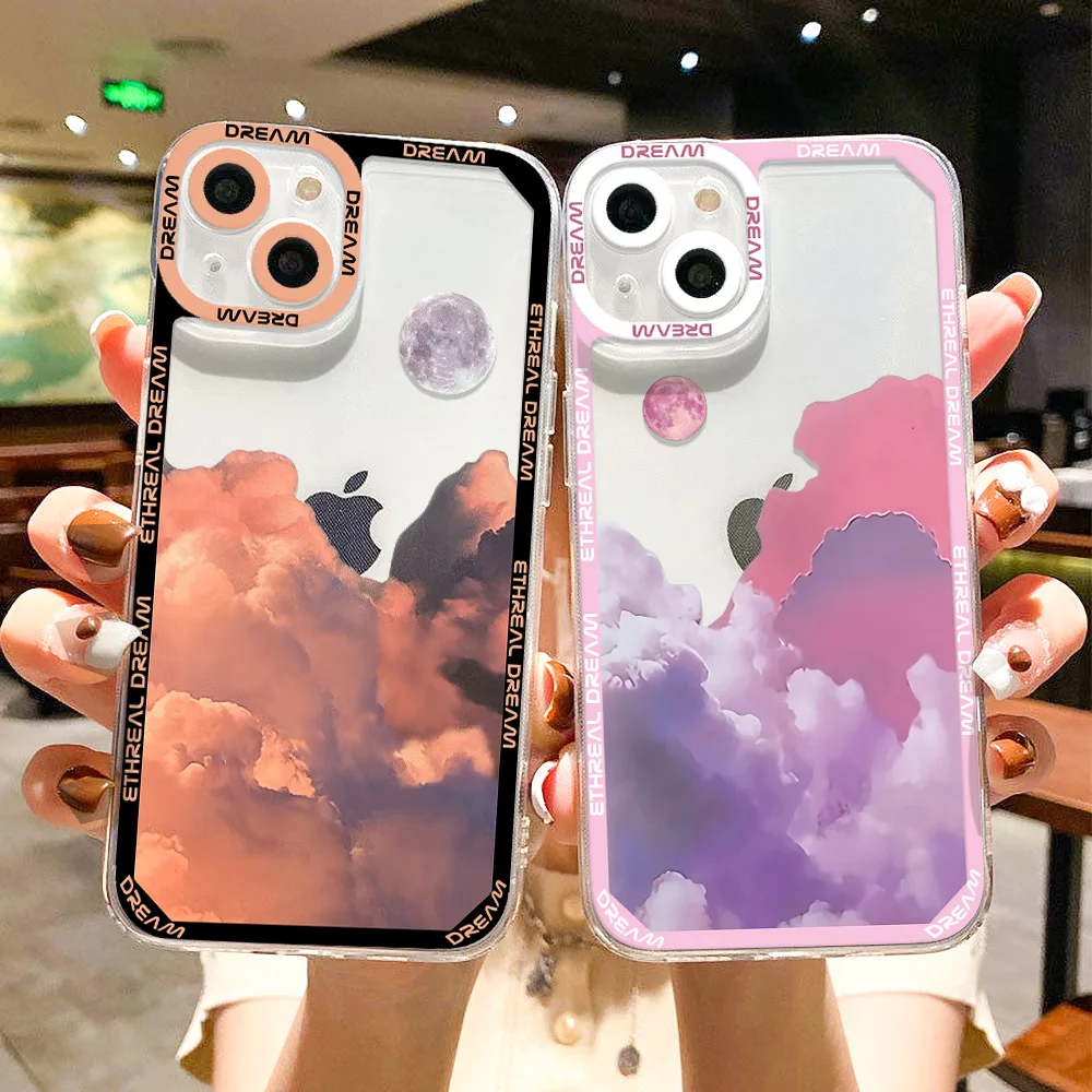 Case For Iphone 14 Pro Max Retro Landscape Stamp Labe Case Iphone 11 12 13 Pro Max X XR XS Max 7 8 Plus SE 2020 Clear Cover 11pr