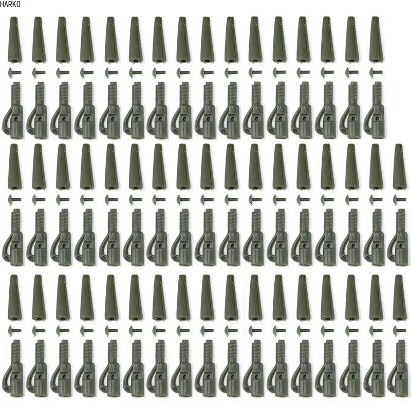 낚시 터미널 태클 안전 리드 클립, 핀 테일 고무 튜브, 잉어 낚시 태클 도구, 낚시 장비, 50 개/세트