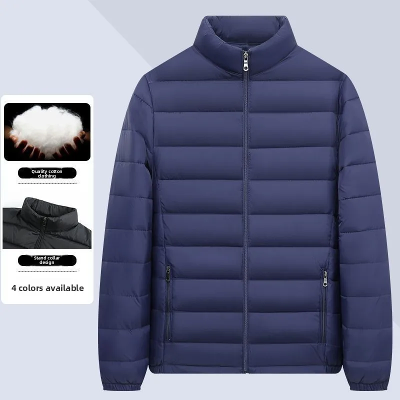 

Men's Lightweight Padded Cotton Jaet Stand Collar ort Hooded Warm Cotton Coat Casual Autumn Winter Nylon Fabric Workwear ...