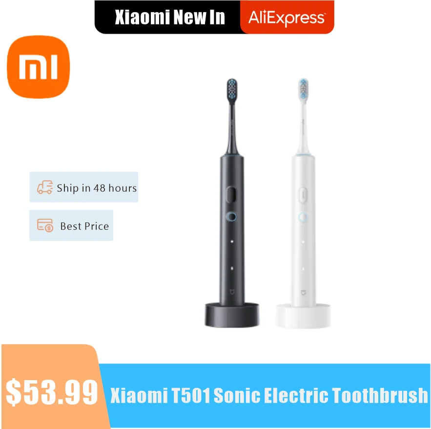 Xiaomi Mijia T501 Sonic Electric Toothbrush USB Rechargeable Teeth Whitening Ultrasonic Toothbrushes IPX7 Waterproof Toothbrush