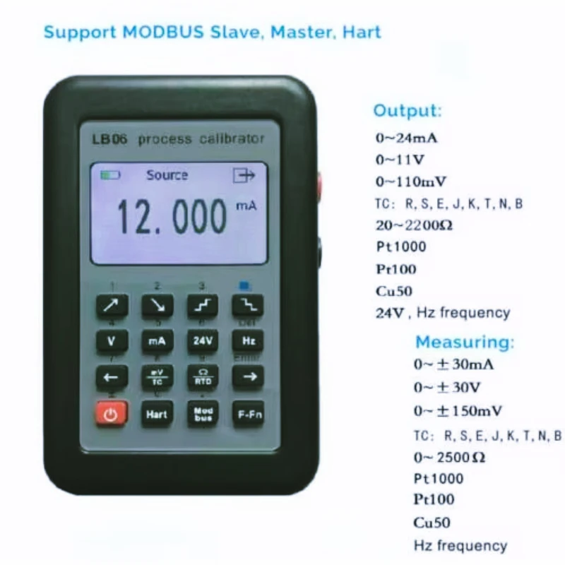 Fuente  generador  señal  corriente, calibrador  proceso LB06 Hart Modbus 4 ~ 20mA/0 ~ 10V, nuevo