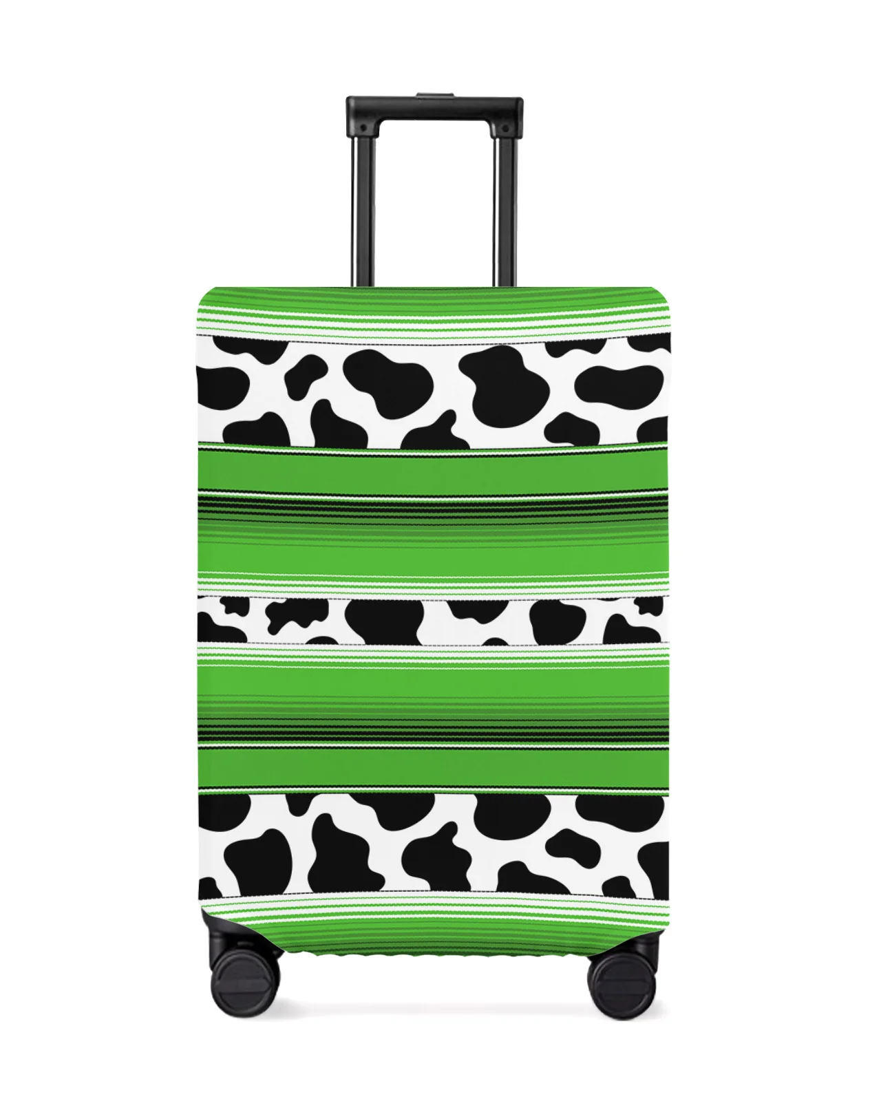 

Mexico Stripes Cow Pattern Animal Skin Texture Green Luggage Cover Stretch Baggage Dust Cover 18-32 Inch Travel Suitcase Case