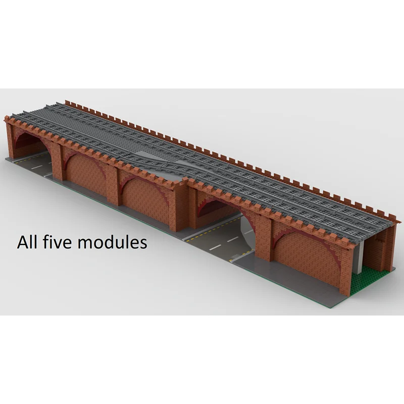 Street View Moc Building Blocks Elevated Railway Tracks Model Technology Bricks DIY Assembly Holiday Toy Construction Gifts