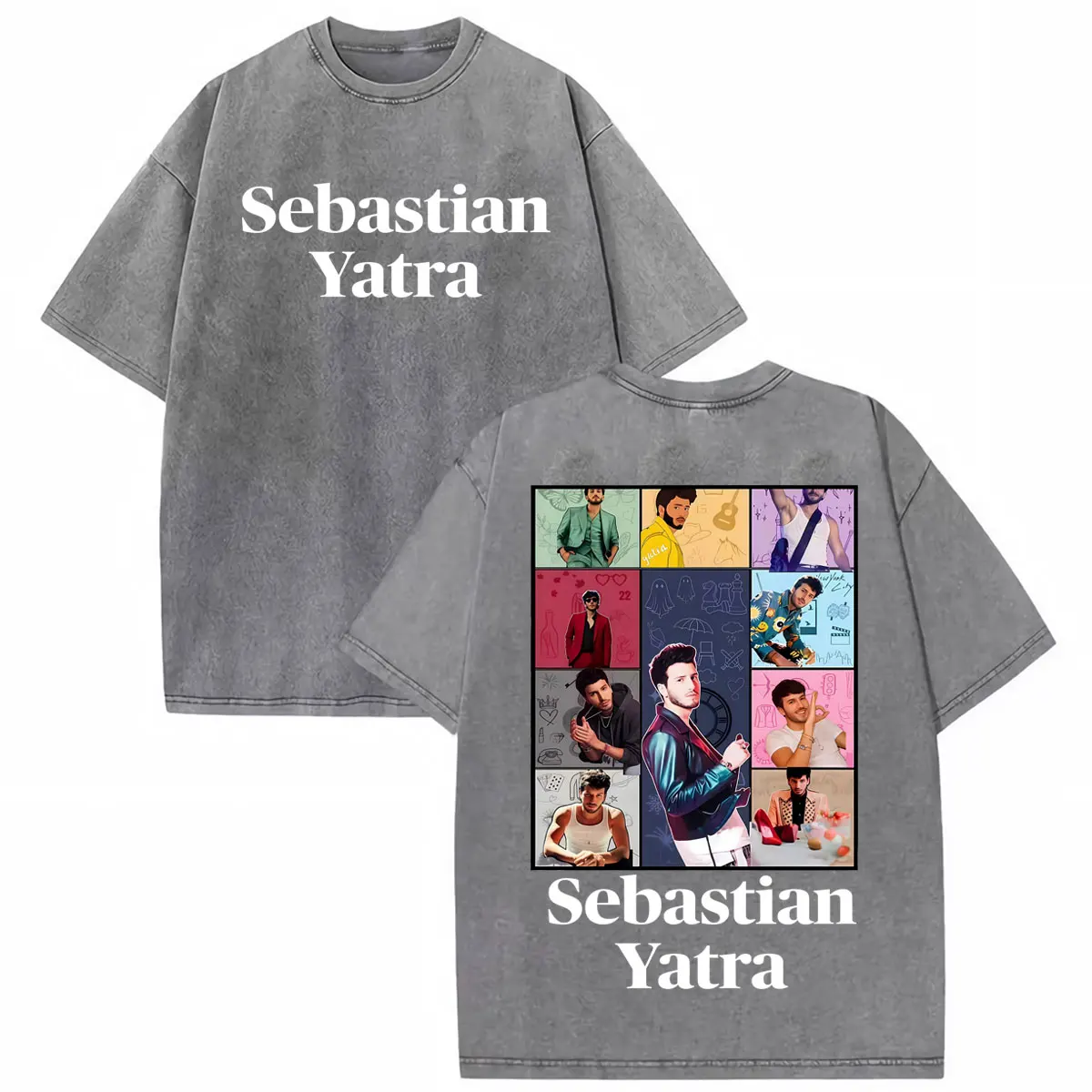Sebastian Yatra Entre Tanta Gente Tour 2026 Vintage Washed T-shirt Men Women Fashion Street T Shirts 100% Cotton Comfort T Shirt