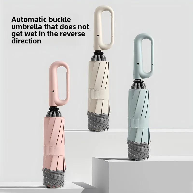 

Сплошной цвет, полностью автоматический зонт премиум-класса, усиленный, ветрозащитный, прочный, удобный, изысканный зонт с пряжкой