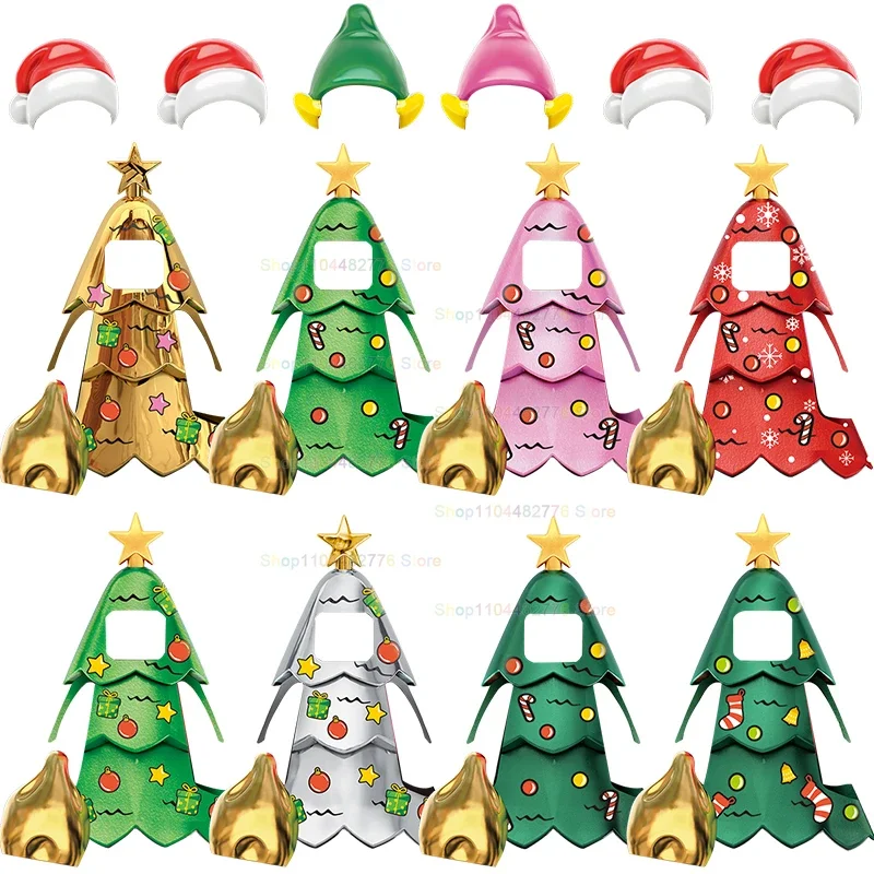 Modelos de natal mini blocos de construção figuras de ação acessórios personagens meninos meninas brinquedos para crianças presentes aniversário