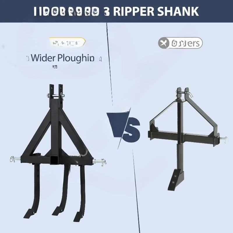 Middle Buster, 3-Point Quick Hitch Tractors with 3 Adjustable & Replaceable Ripper Shanks, Heavy