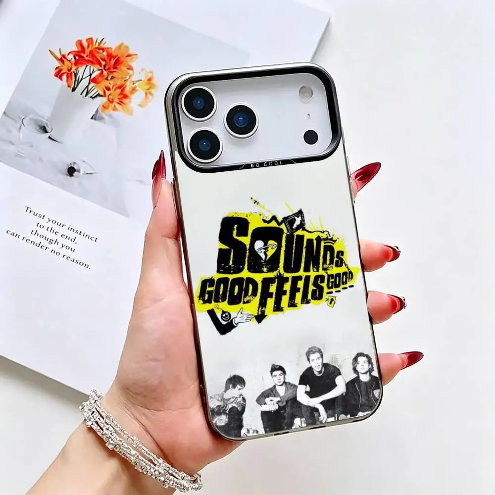 5 Seconds of S-Summers 5SOS   Phone Case For iPhone 17,16,15,14,13,12,11 Plus,Pro Max,XS,Colorful Silver Phone case Funda Cover
