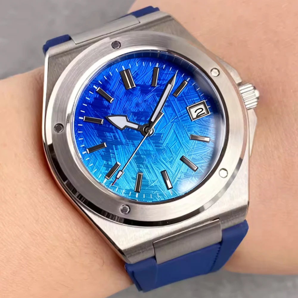 Tandorio 200M Diver 40mm Bright Blue Green Dial Miyota 8215 PT5000 Automatic Watch Men Elegant Clock Sapphire Rubber Band