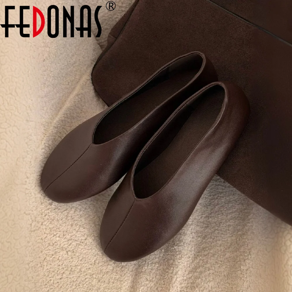 Women’s Genuine Leather Platform Loafers - Round Toe Flats