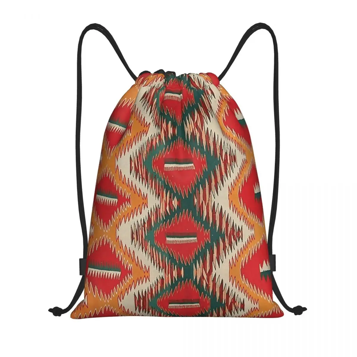 Navajo Germantown Eyedazzler Blanket Drawstring Bags Women Men Lightweight Aztec Kilim Bohemian Sports Gym Storage Backpack