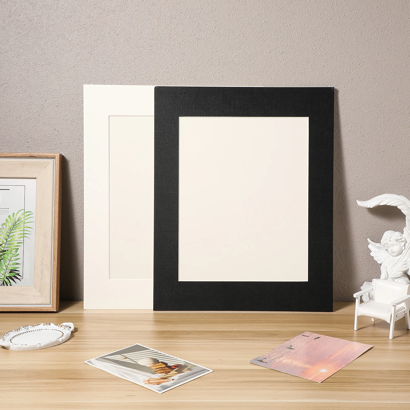 

8 Pcs Cardboard Picture Frame Mats Bulk Photo Frames Wall Decor Universal Size Two Colors Easy Install Strong Paper Elegant