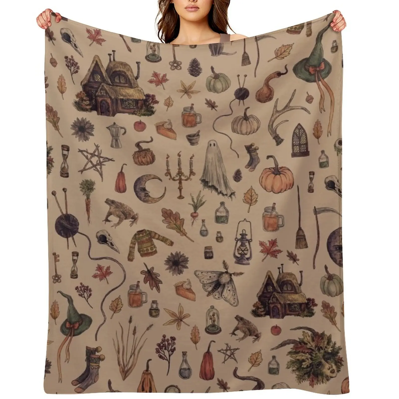 

Rustic Brown Cozy Crone Throw Blanket Bed decorative anime Soft Plush Plaid Blankets