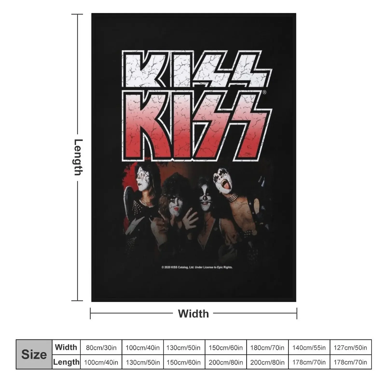 KISS ? Band image 1975 plus logo Distressed design Throw Blanket Bed Fashionable Soft cosplay anime Blankets