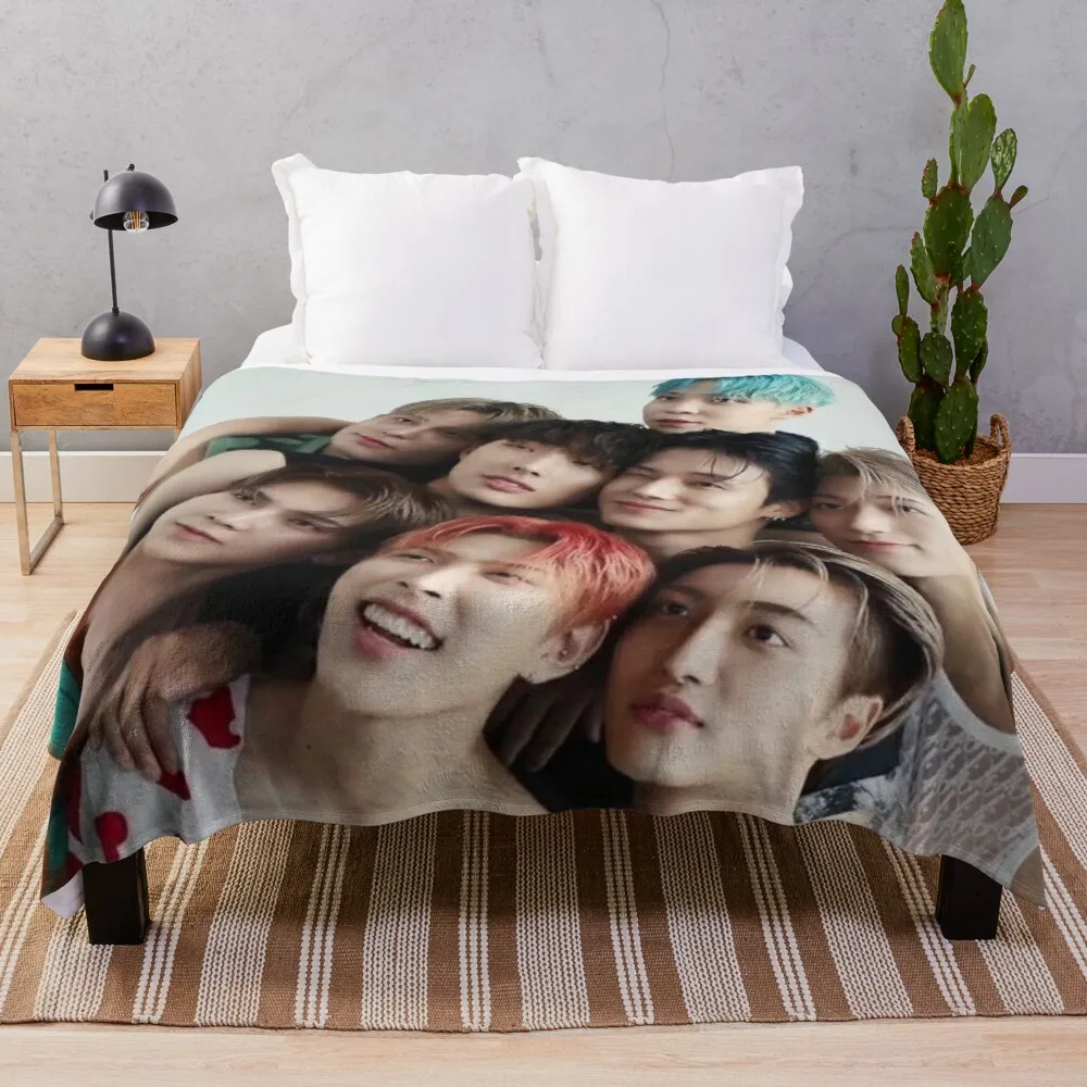 

Ateez Throw Blanket double-sided blanket Sofa blankets throw blanket fur sofa blanket with tassels