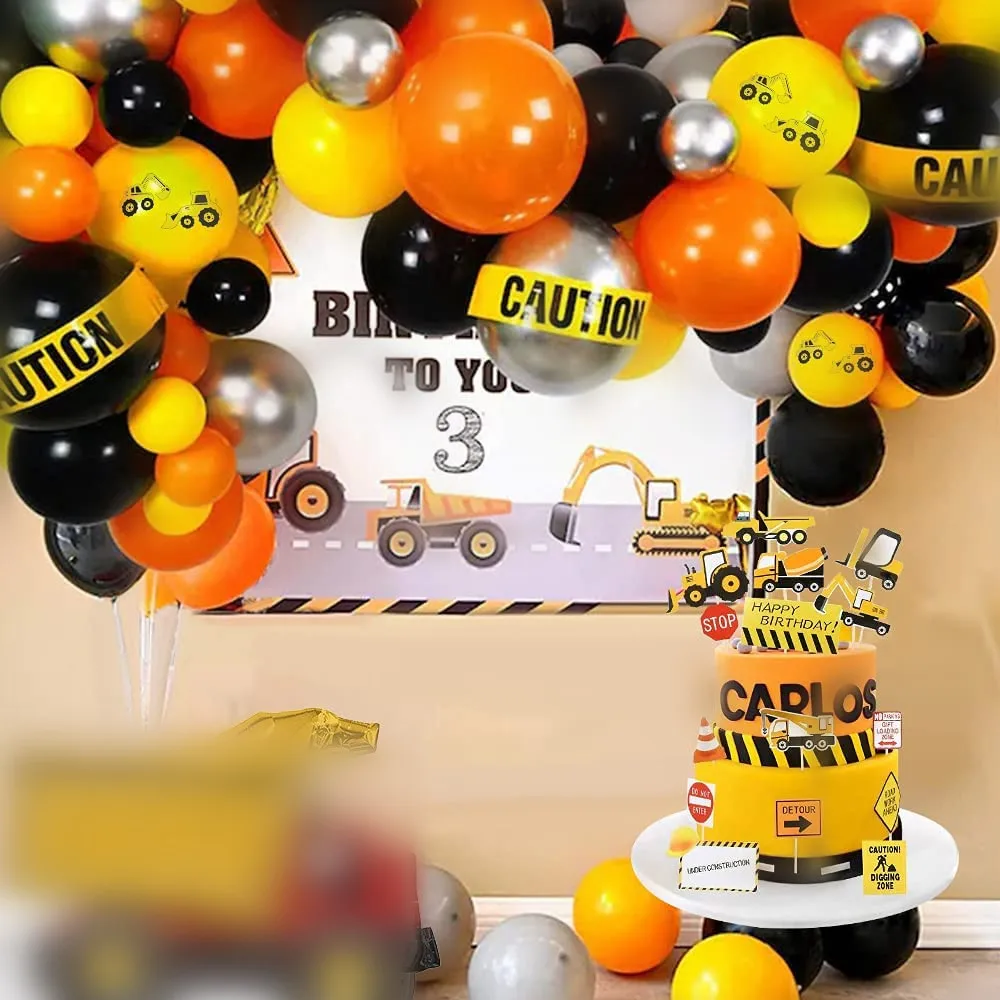 

Black Yellow Balloon Set Children Boy Birthday Party Decoration Engineering Vehicle Car Party Theme DIY Balloon Garland Kit