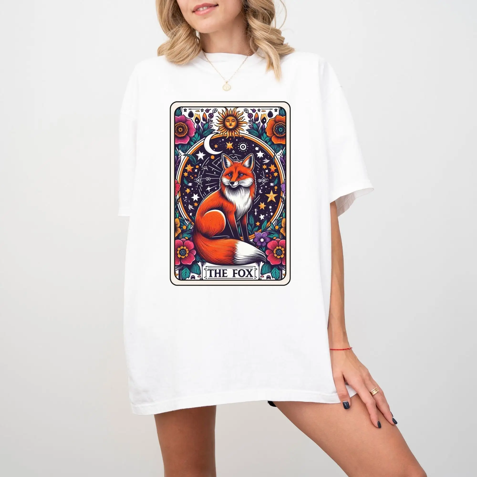 The Fox T Shirt Witchy Mystical Tarot Card Symbol Psychic Fortune Magic