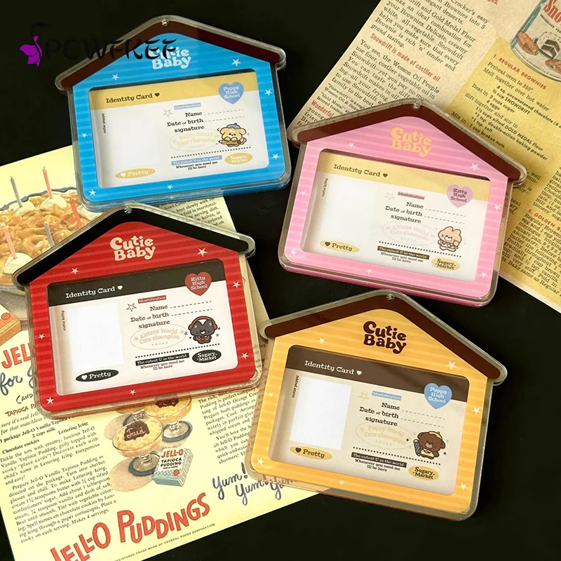 Acrylic INS Style Portable Mini Three-Inch Card Holder Idol Photo Storage Keychain Pendant Bag Charm