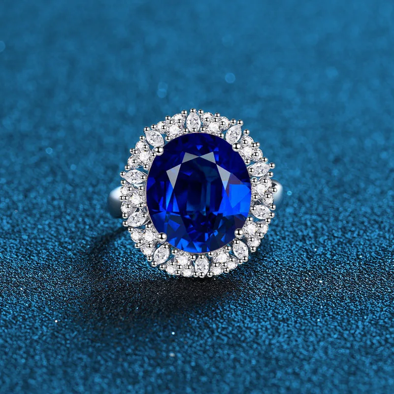 

Luxury Solid Platinum PT950 Women's Pigeon Red Yellow 10 karat Moissanite Diamond Full Diamond Ring