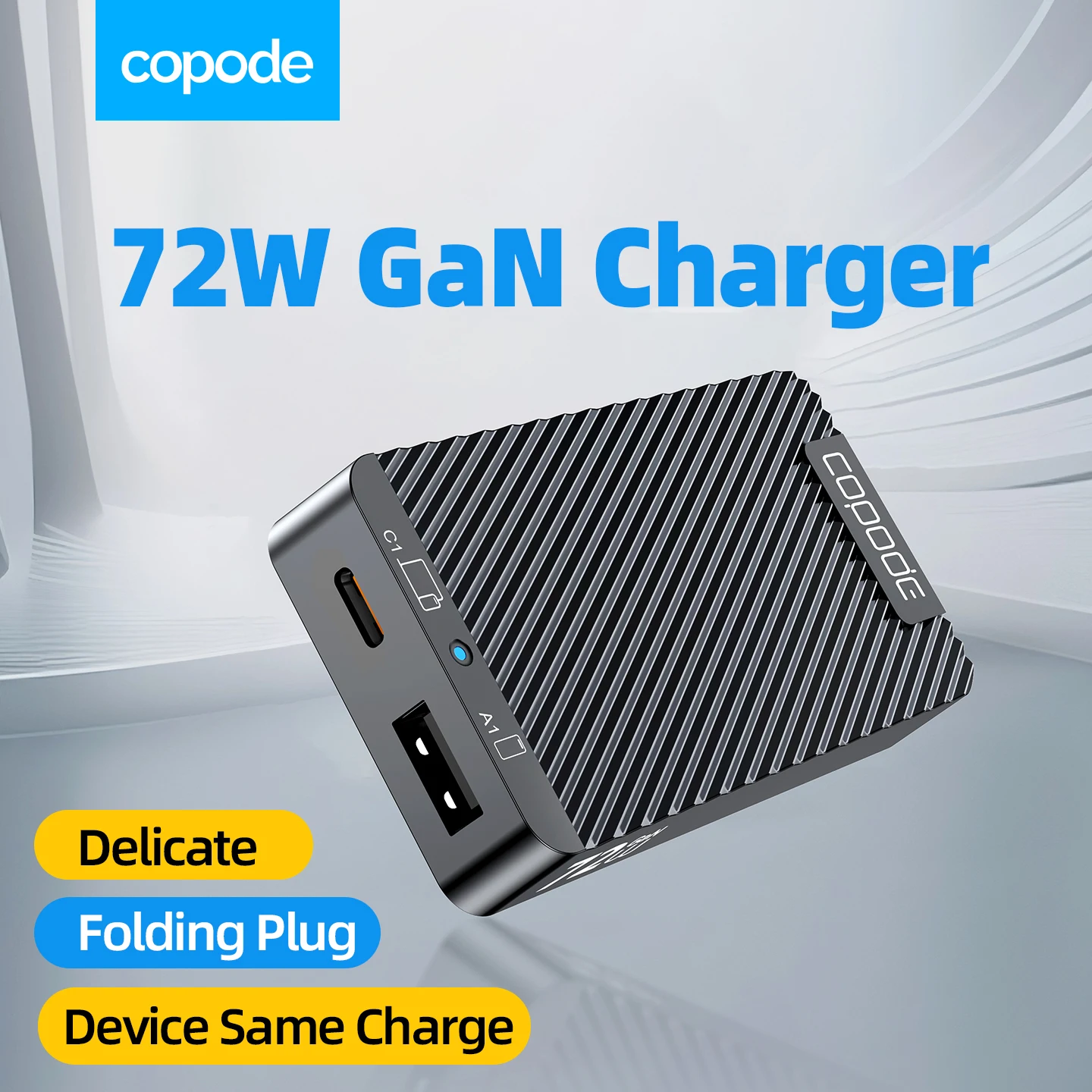 Copode Ultra Thin 72W GaN Travel Charger Quick Charge 4.0 PD3.0 PPS Portable Type C Charger For iPhone Huawei Macbook Laptop