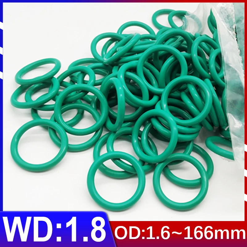 

5 Pcs WD 1.8mm FKM Fluorine Rubber Nitrile O-ring High Temperature Resistant Waterproof Corrode Sealing Ring Silica Gel Gasket