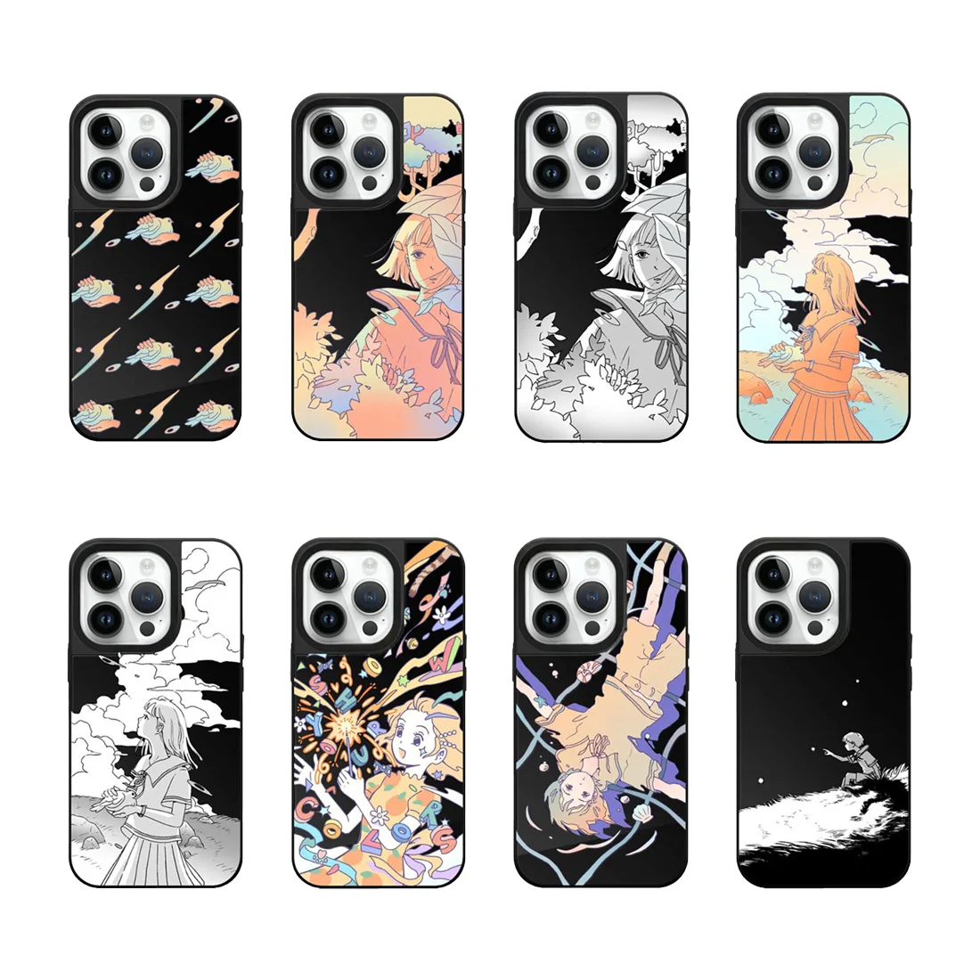 

Anime Girls Black Mirror Surface Case for IPhone 12 13 14 15 16 17 Pro Max Case - Protective IPhone Case