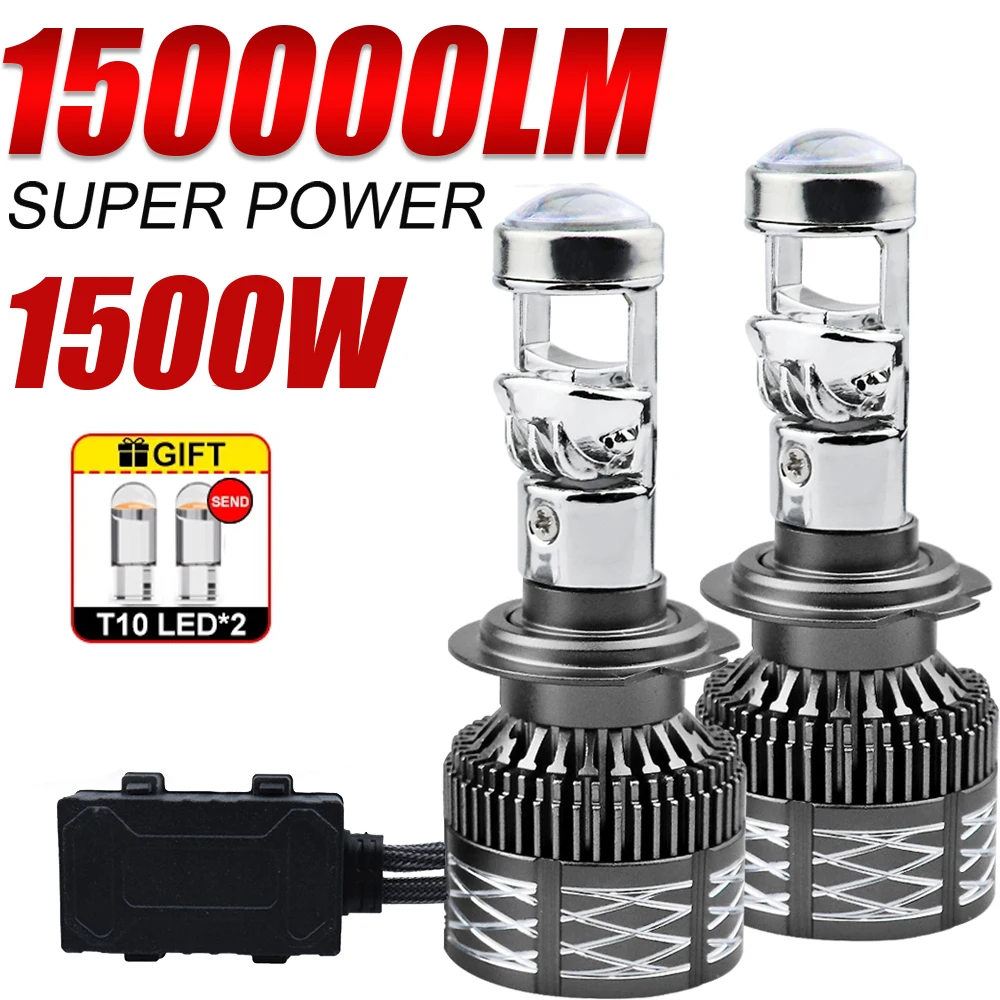 

H7 H11 H4 Светодиодная фара с мини-объективом 150000LM 9005 HB3 9006 HB4 H8 1700 Вт Turbo Canbus LHD Hi/Lo Beam для автомобиля LED 12 В 24 В